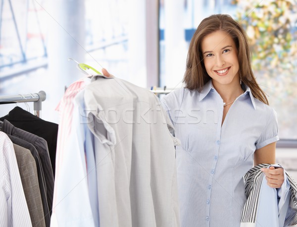 ストックフォト: 女性 · 顧客 · 服 · ショップ · 幸せ