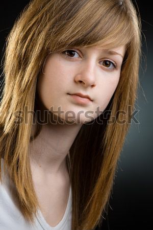 Primer plano retrato muchacha adolescente bastante largo Foto stock © nyul