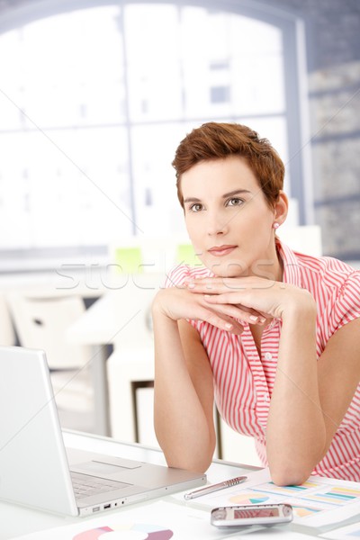 Female office worker thinking Stock photo © nyul