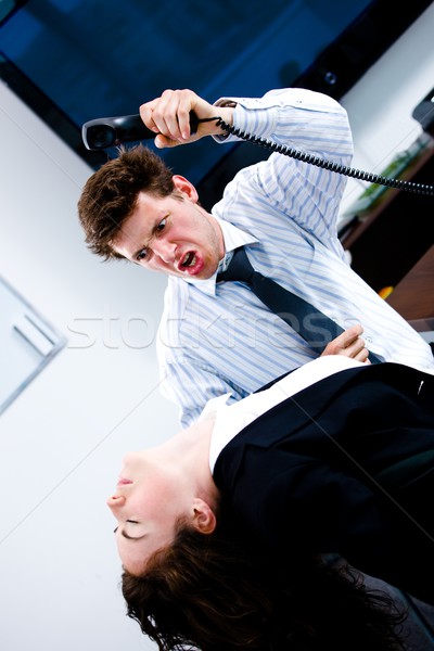 Iroda agresszió üzletember üzletasszonyok mérges üzlet Stock fotó © nyul