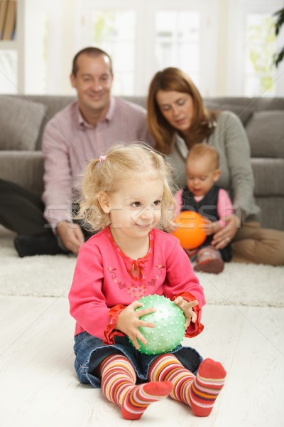 Smiling toddler with ball Stock photo © nyul