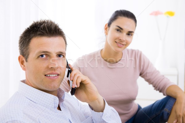 Man talking on mobile phone Stock photo © nyul
