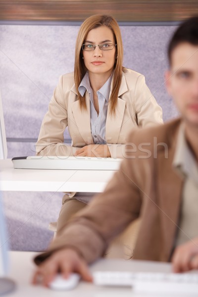 Attractive woman at training course Stock photo © nyul