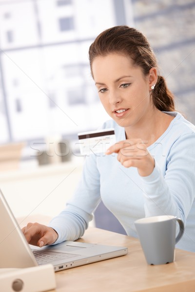 Young woman shopping on internet Stock photo © nyul