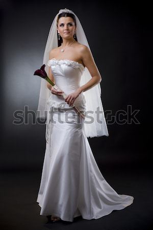 Boldog szexi menyasszony felfelé láb szék Stock fotó © nyul