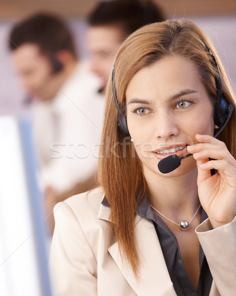 Stock photo: Portrait of attractive female dispatcher smiling�