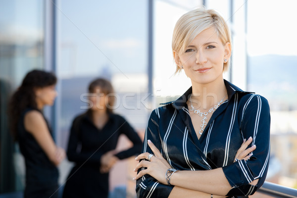 Porträt Geschäftsfrau Freien anziehend jungen lächelnd Stock foto © nyul