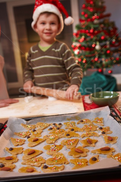 Portrait faible Kid Noël gâteau [[stock_photo]] © nyul