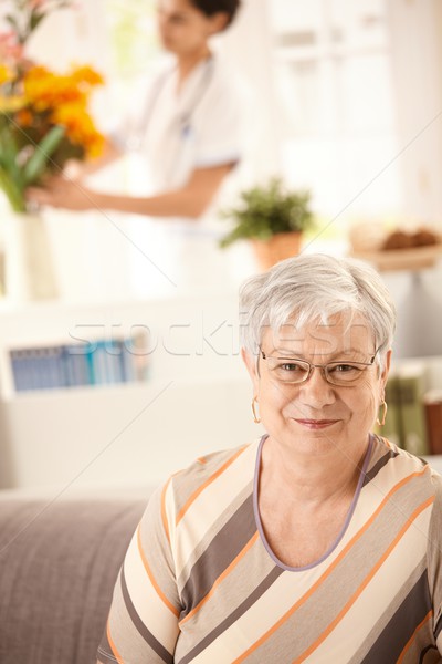 Stock photo: Elderly woman at home