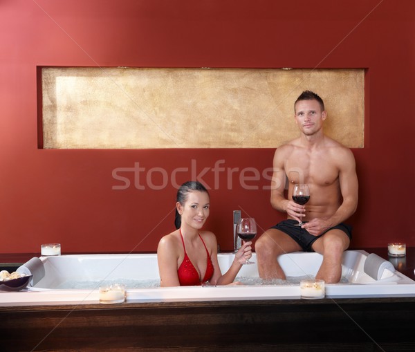 Couple in wellness jacuzzi Stock photo © nyul
