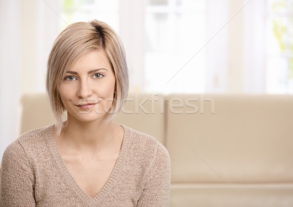 Portrait of young woman at home Stock photo © nyul