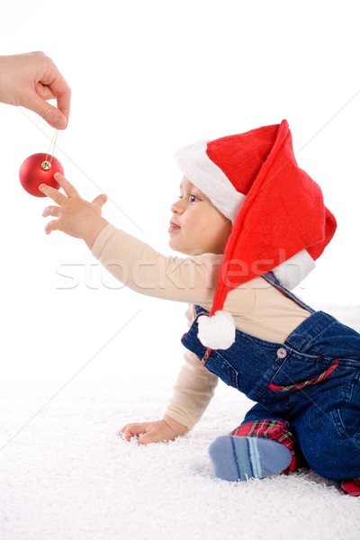 Navidad bebé nino sombrero sonriendo Foto stock © nyul