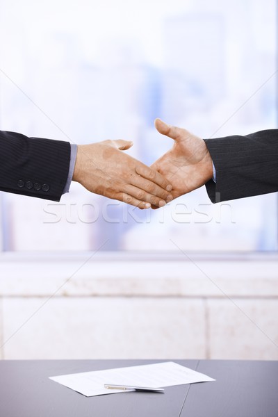 Handshake Geschäftsleute Händeschütteln Büro Hände Stock foto © nyul