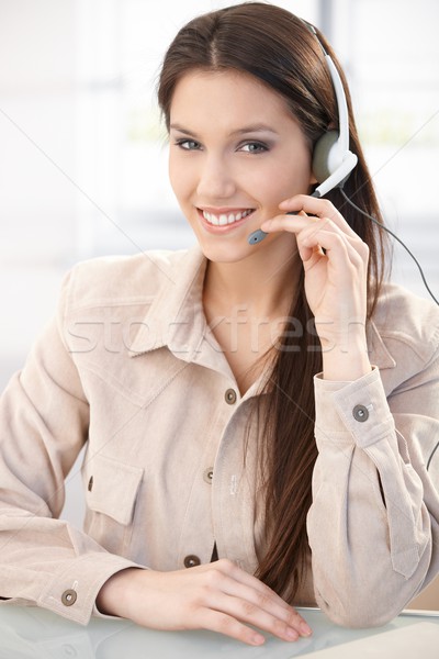 Portrait of pretty dispatcher smiling Stock photo © nyul