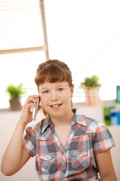 Portrait of schoolgirl with mobile phone Stock photo © nyul