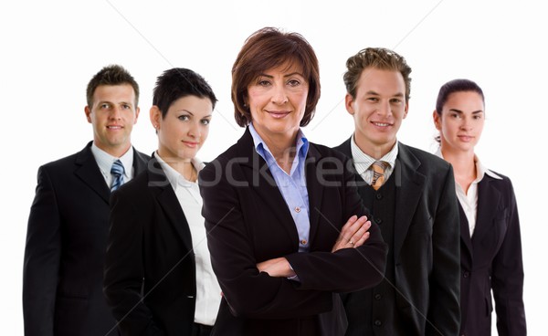 Сток-фото: счастливым · бизнес-команды · команда · фото · деловые · люди · белый