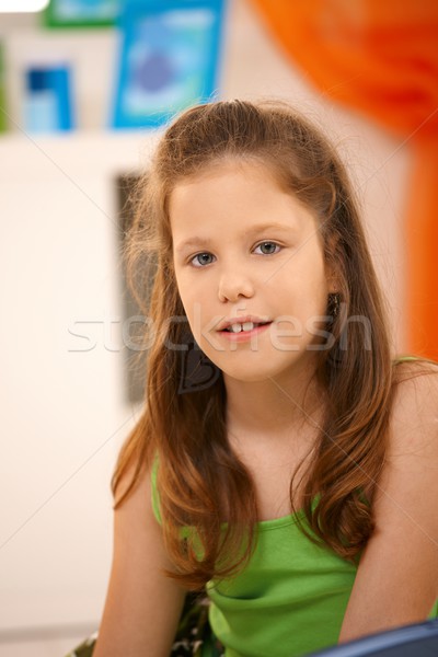 Elementary age schoolgirl smiling Stock photo © nyul
