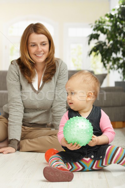 Little girl playing with ball Stock photo © nyul