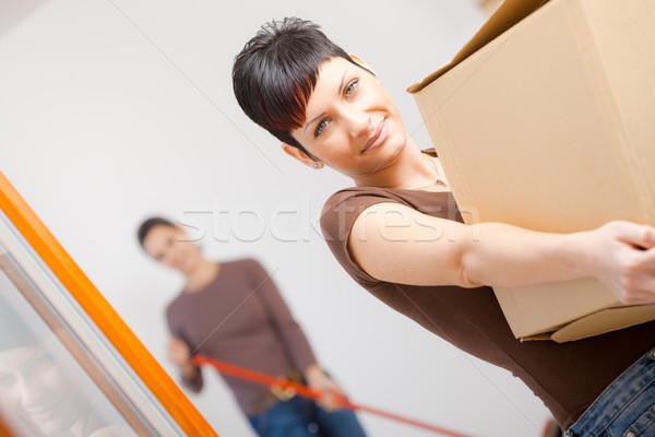 Young woman with cardboard box Stock photo © nyul