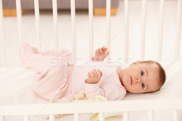 Beautiful infant in crib Stock photo © nyul