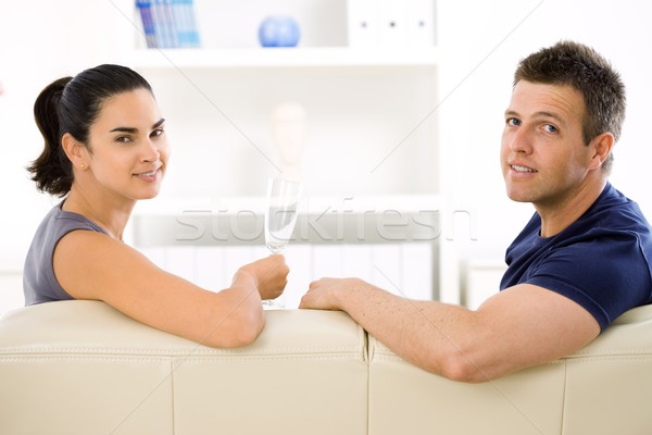 Love couple drinking champagne Stock photo © nyul