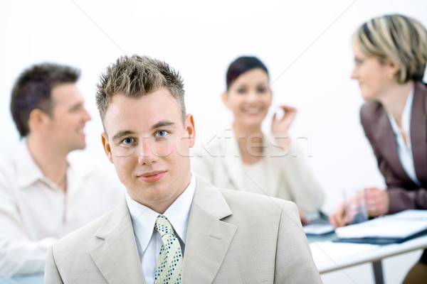 ビジネスマン 肖像 小さな 3  同僚 座って ストックフォト © nyul