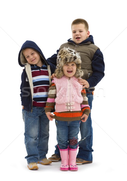 Boldog gyerekek csoport pózol együtt mosolyog Stock fotó © nyul