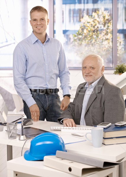 Stock photo: Portrait of senior and junior businessmen