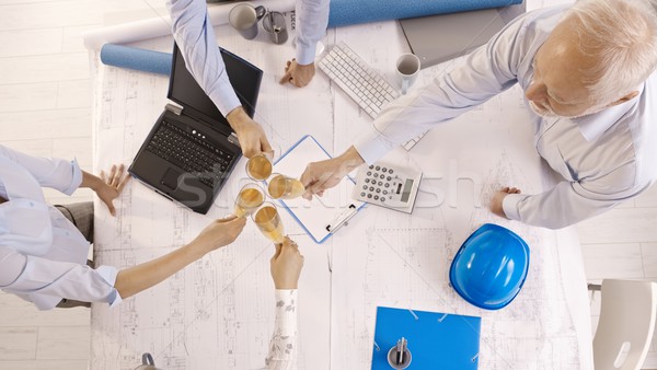 Stock foto: Büro · Champagner · Toasten · Bild