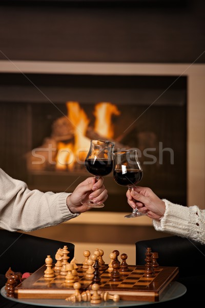Hands holding glas of wine Stock photo © nyul