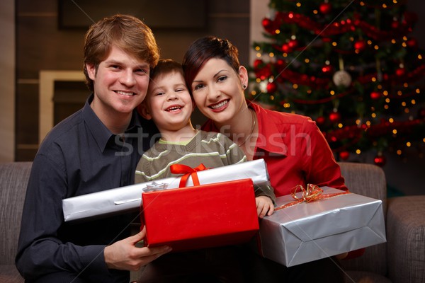 Stock photo: Happy family at christmas