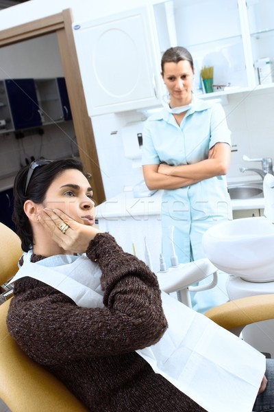 Patinet and dentist assistant Stock photo © nyul