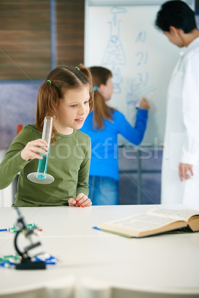 Iskolások tanár tudomány osztály osztályterem általános iskola Stock fotó © nyul