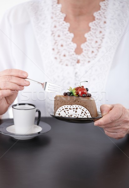 Foto stock: Foto · café · mulher · sessão · mesa · de · café