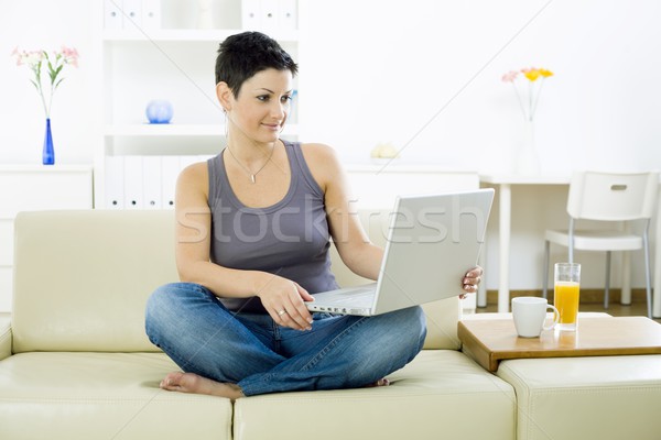 Young woman with laptop Stock photo © nyul