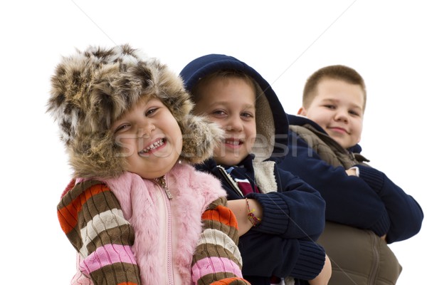 Feliz ninos grupo posando junto sonriendo Foto stock © nyul