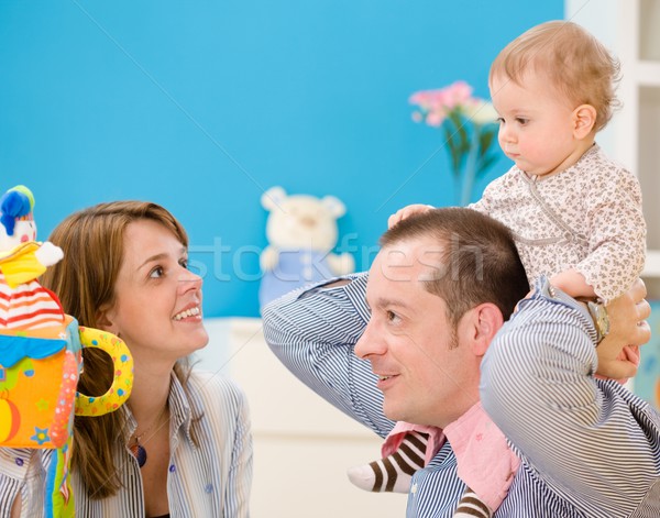 Happy family playing together Stock photo © nyul
