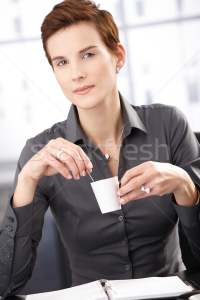 Businesswoman having coffee Stock photo © nyul