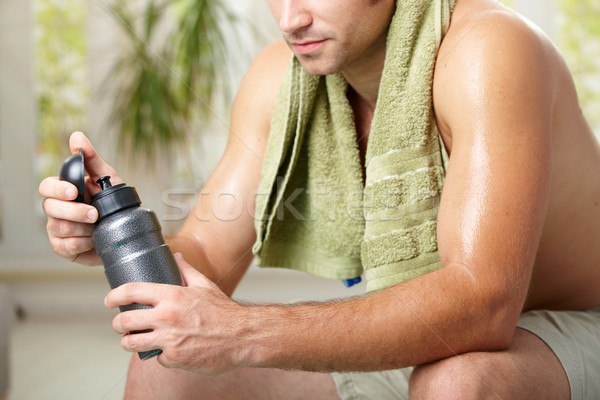 Stock photo: Tired man after training