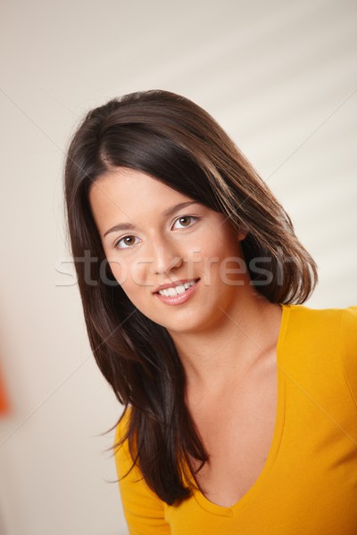 Stock foto: Porträt · teen · girl · lächelnd · glücklich · schauen
