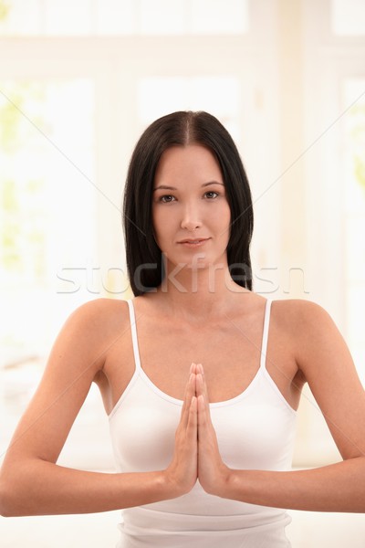 йога медитации портрет глядя камеры Сток-фото © nyul