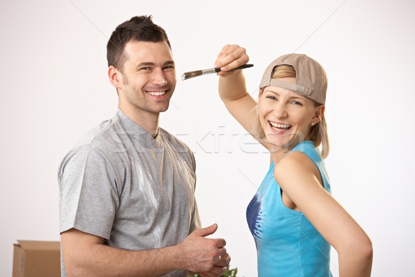 Happy couple painting together Stock photo © nyul