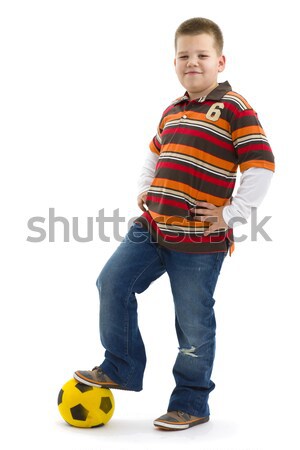 Junge posiert Fußball tragen trendy farbenreich Stock foto © nyul