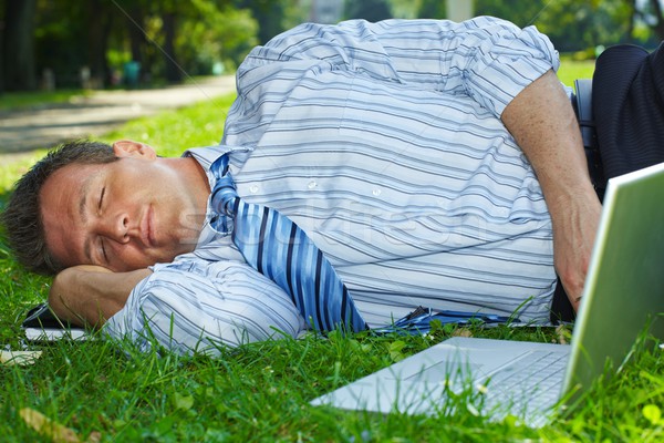 Relaxed businessman outdoor Stock photo © nyul