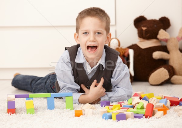 Cute kid playing at home Stock photo © nyul