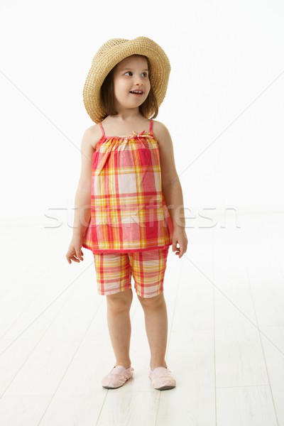 Dziewczynka lata sukienka portret cute rok Zdjęcia stock © nyul