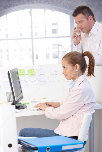 Stock photo: Casual office workers busy in office�