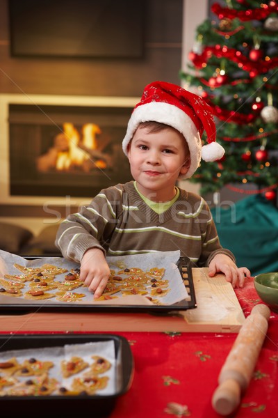 Stockfoto: Portret · klein · kind · christmas · cake · glimlachend