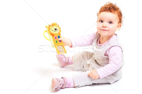 Bebê jogar vermelho menina Foto stock © nyul