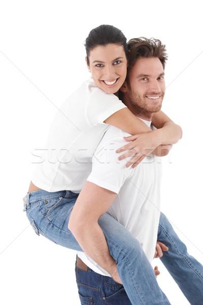 Happy loving couple smiling Stock photo © nyul